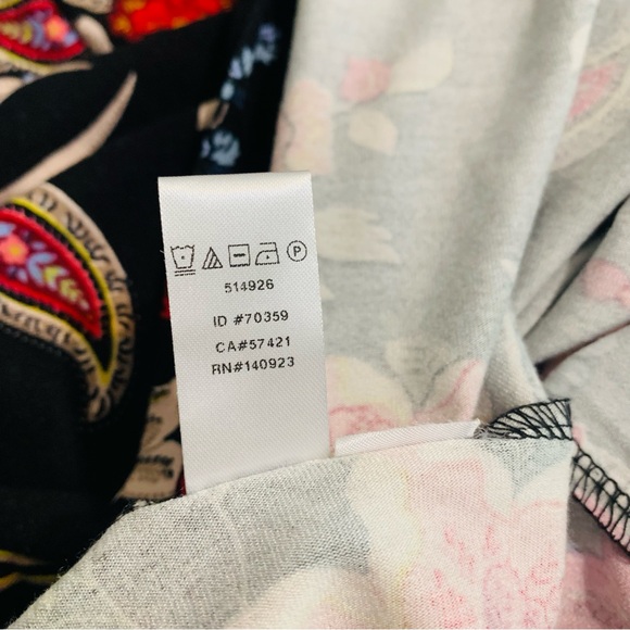 Loft Black Floral Shift Dress Size Large Petite 3/4 Sleeves - Picture 8 of 11